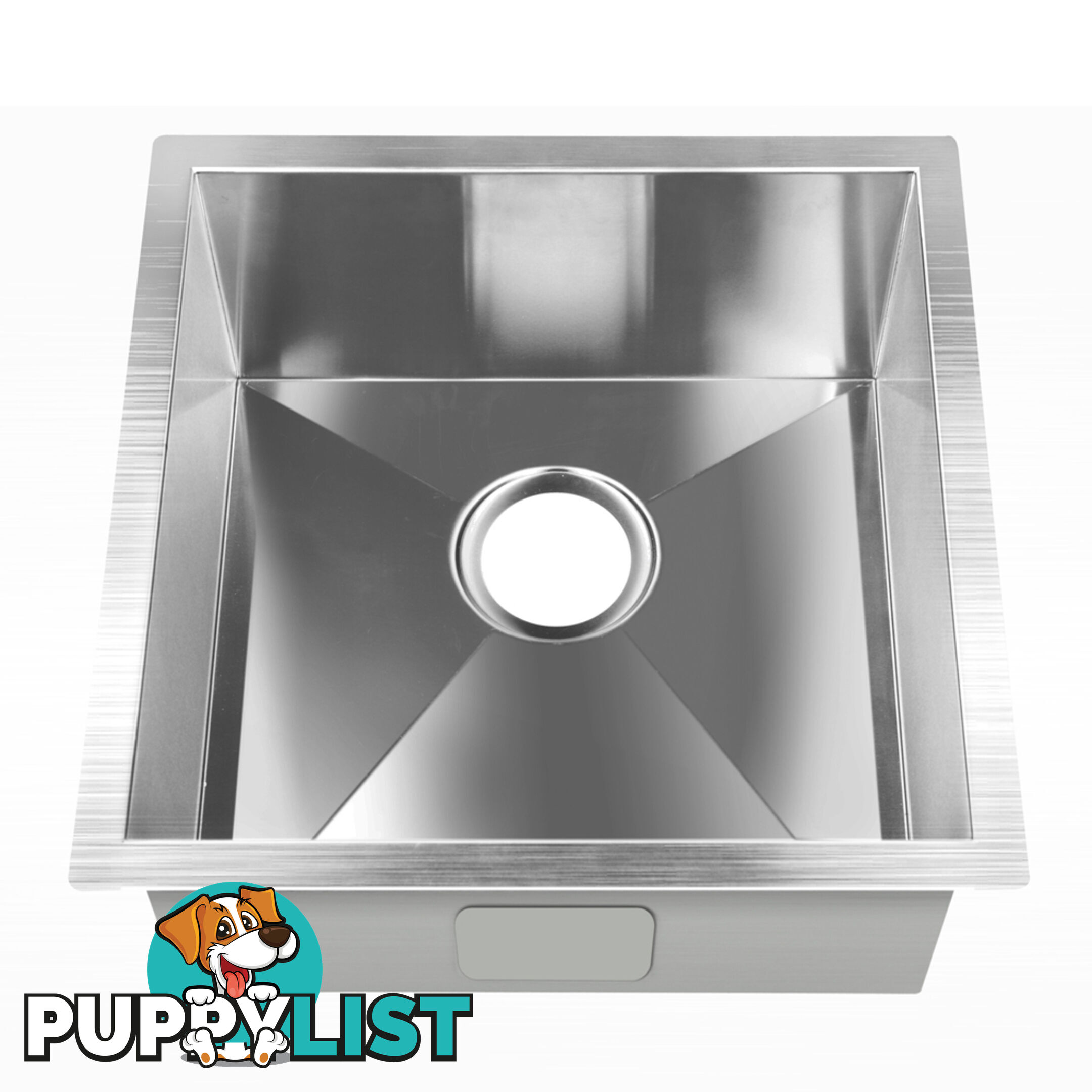 Stainless Steel Kitchen/Laundry Sink w/ Strainer Waste 440 x 440 mm