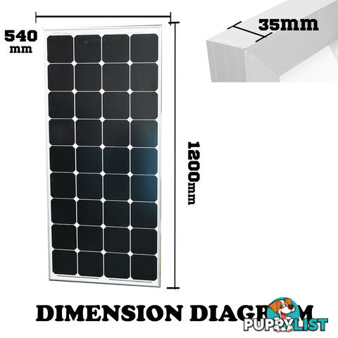 40W Mono Solar Panel Kit Generator Caravan Camping Battery Charging