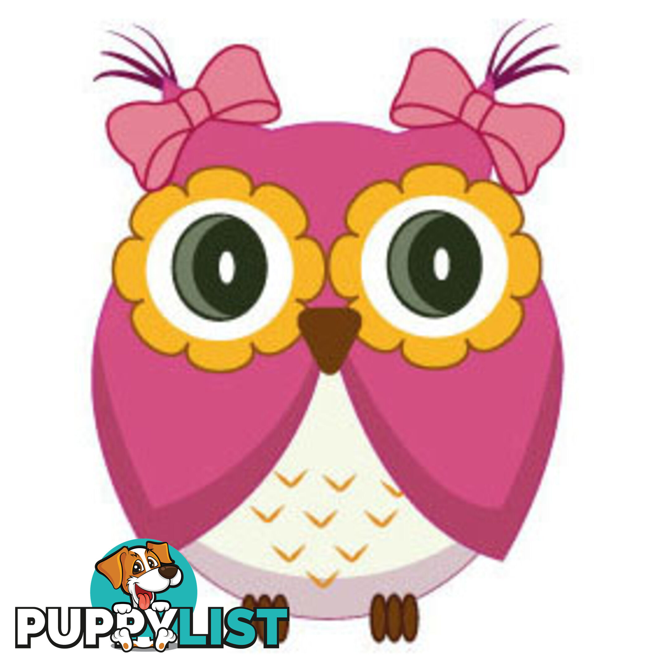 Cute pink owl Wall Sticker - Totally Movable