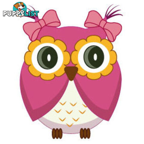 Cute pink owl Wall Sticker - Totally Movable