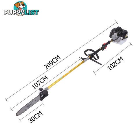 65cc 2 In 1 Petrol Pole Chainsaw Hedge Trimmer Pruner