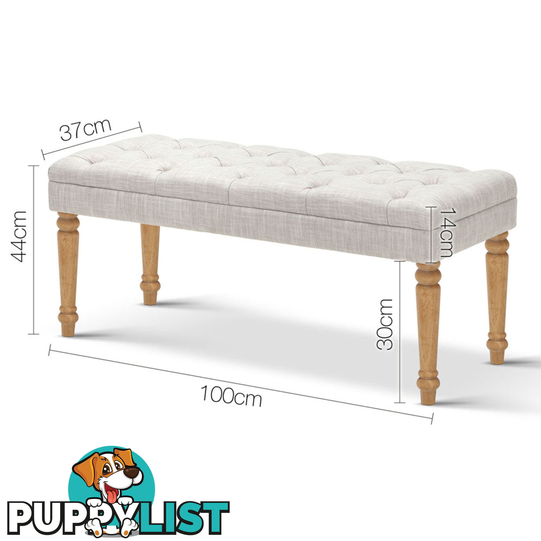 Seat Footstool Bench Stool - Beige