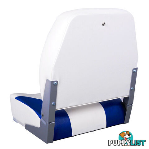 Set of 2 Swivel Folding Marine Boat Seats White Blue