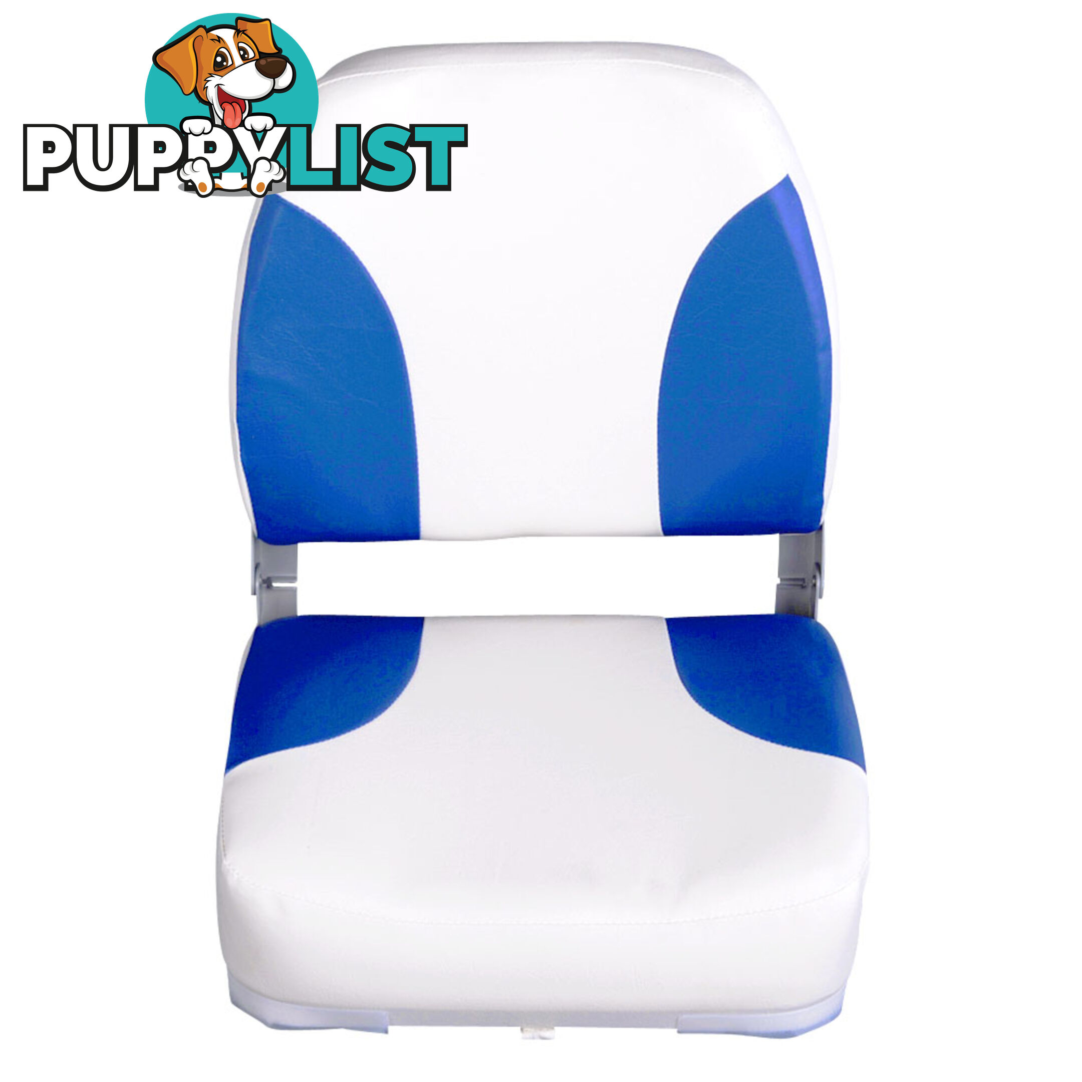 Set of 2 Swivel Folding Marine Boat Seats White Blue