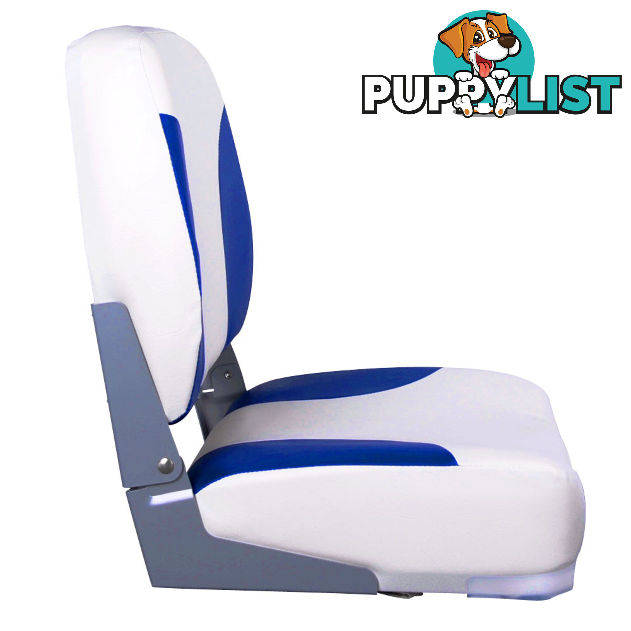 Set of 2 Swivel Folding Marine Boat Seats White Blue