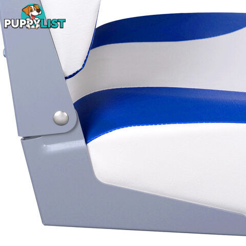 Set of 2 Swivel Folding Marine Boat Seats White Blue