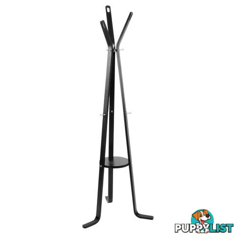 Wooden Coat Rack Clothes Stand Hanger Black