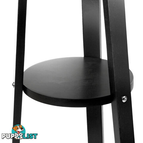 Wooden Coat Rack Clothes Stand Hanger Black