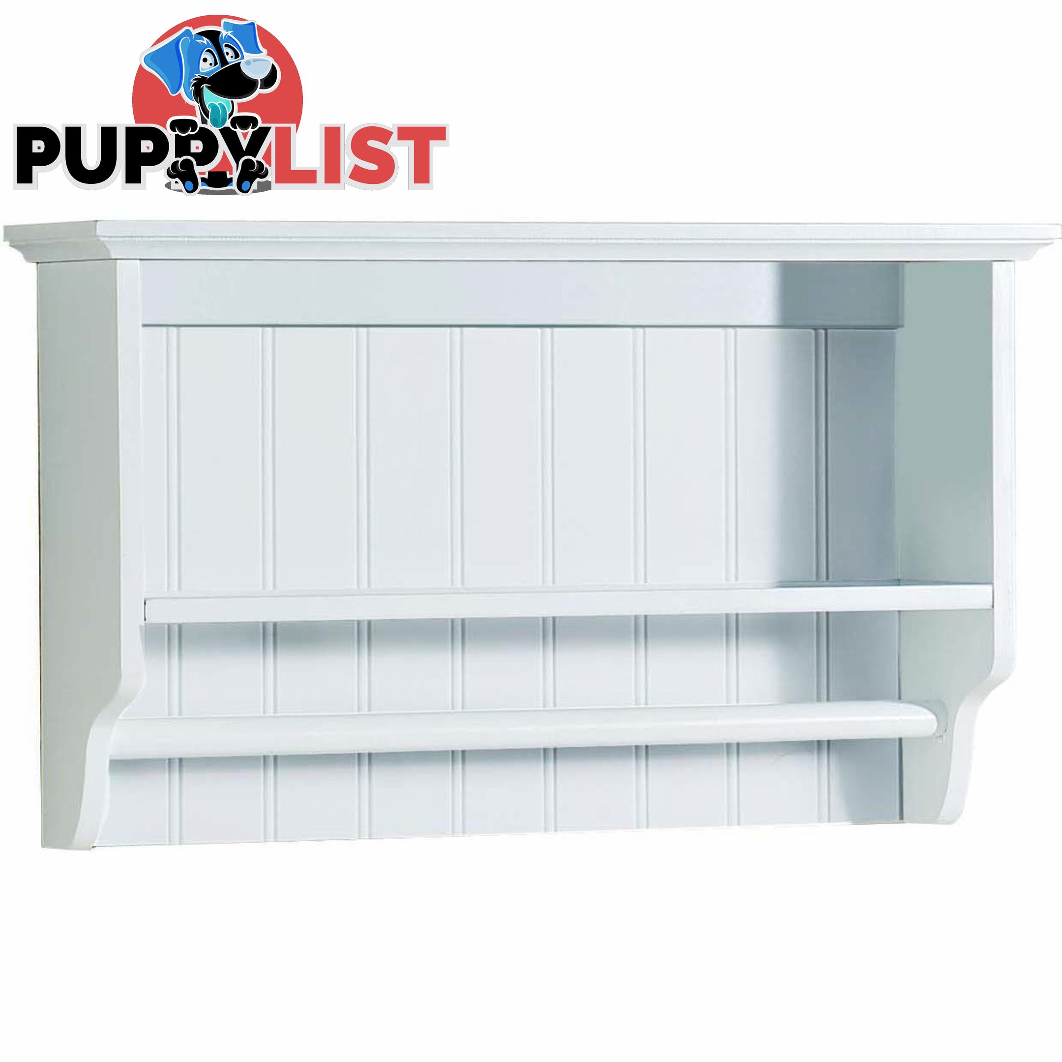 Grace Towel Rail with Shelf in WHITE