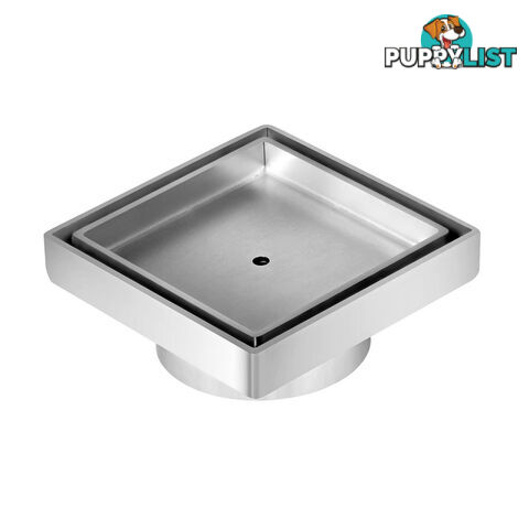 Square Stainless Steel Shower Grate Drain Floor Bathroom 75mm Depth