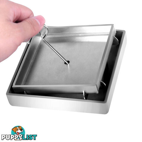 Square Stainless Steel Shower Grate Drain Floor Bathroom 75mm Depth