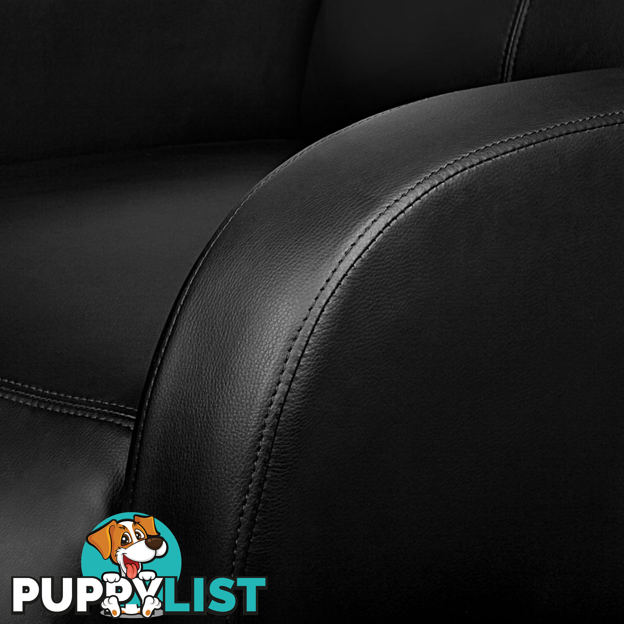 Faux Leather Armchair Recliner - Black