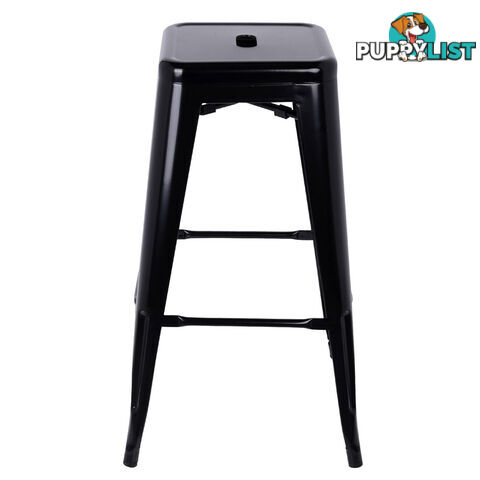 Set of 2 Steel Kitchen Bar Stool 76cm Black