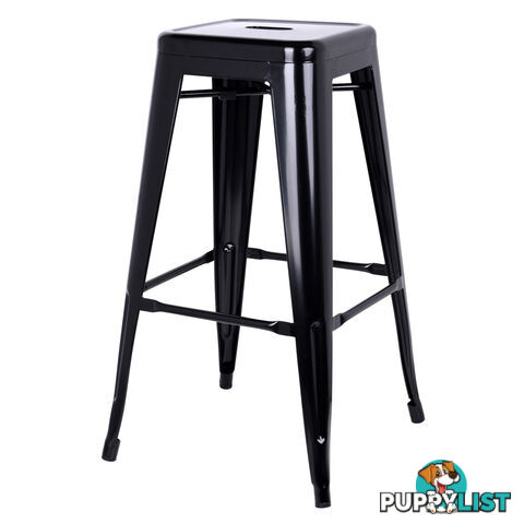 Set of 2 Steel Kitchen Bar Stool 76cm Black