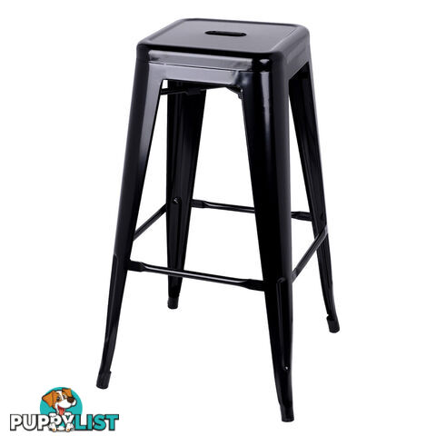 Set of 2 Steel Kitchen Bar Stool 76cm Black