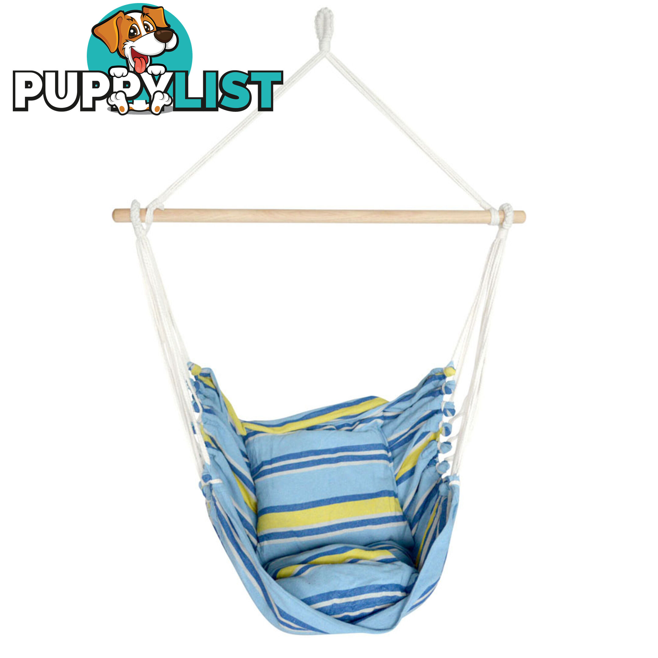 Hammock Swing Chair w/ Cushion Light Blue