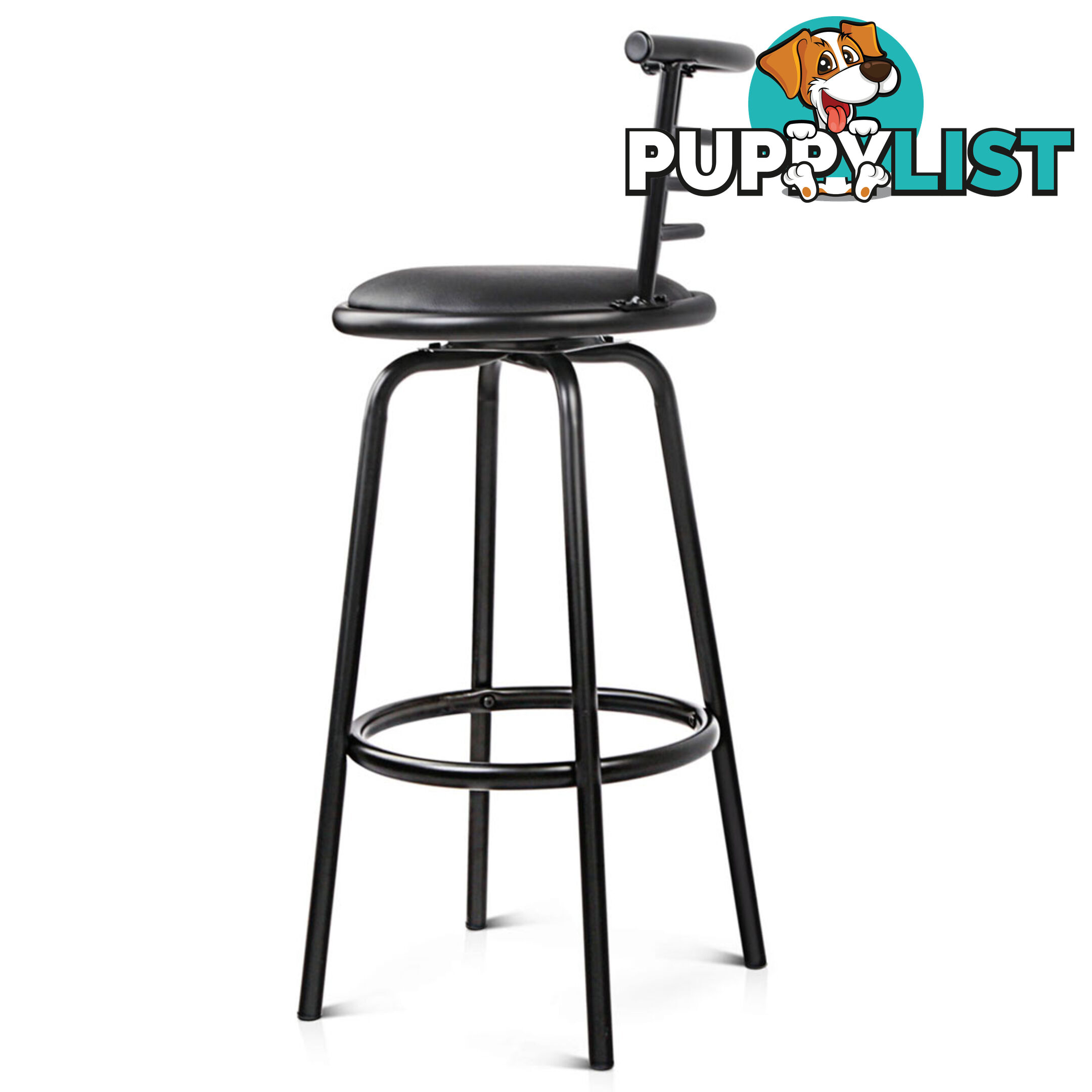 Set of 2 360Swivel Bar Stool - Black