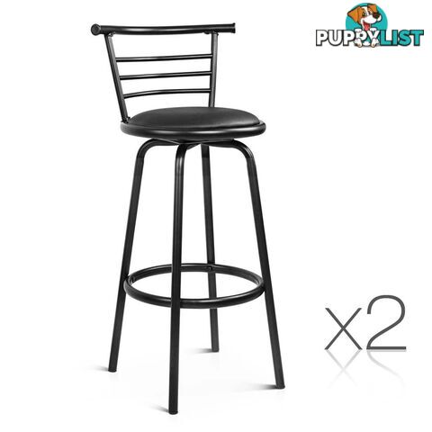 Set of 2 360Swivel Bar Stool - Black