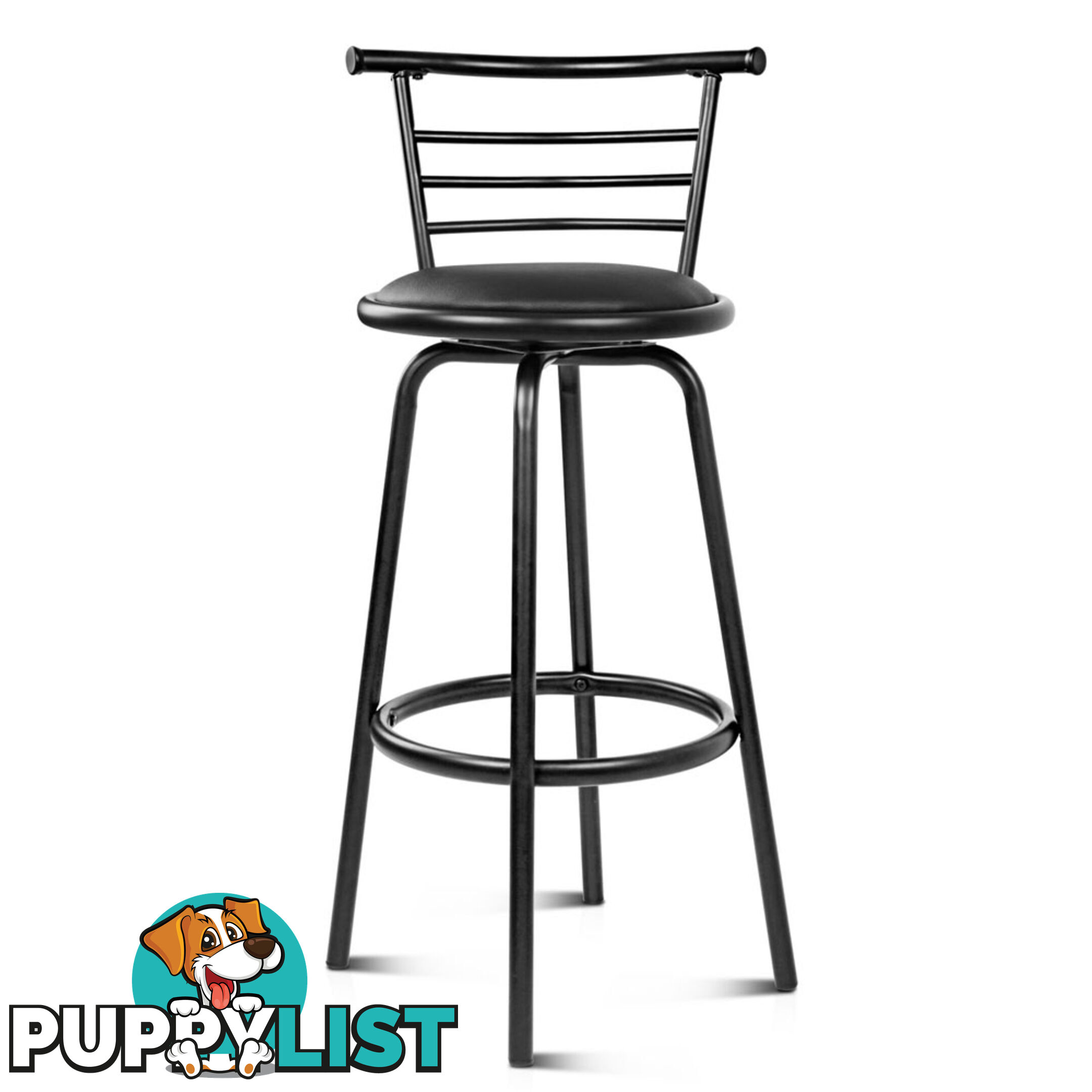 Set of 2 360Swivel Bar Stool - Black