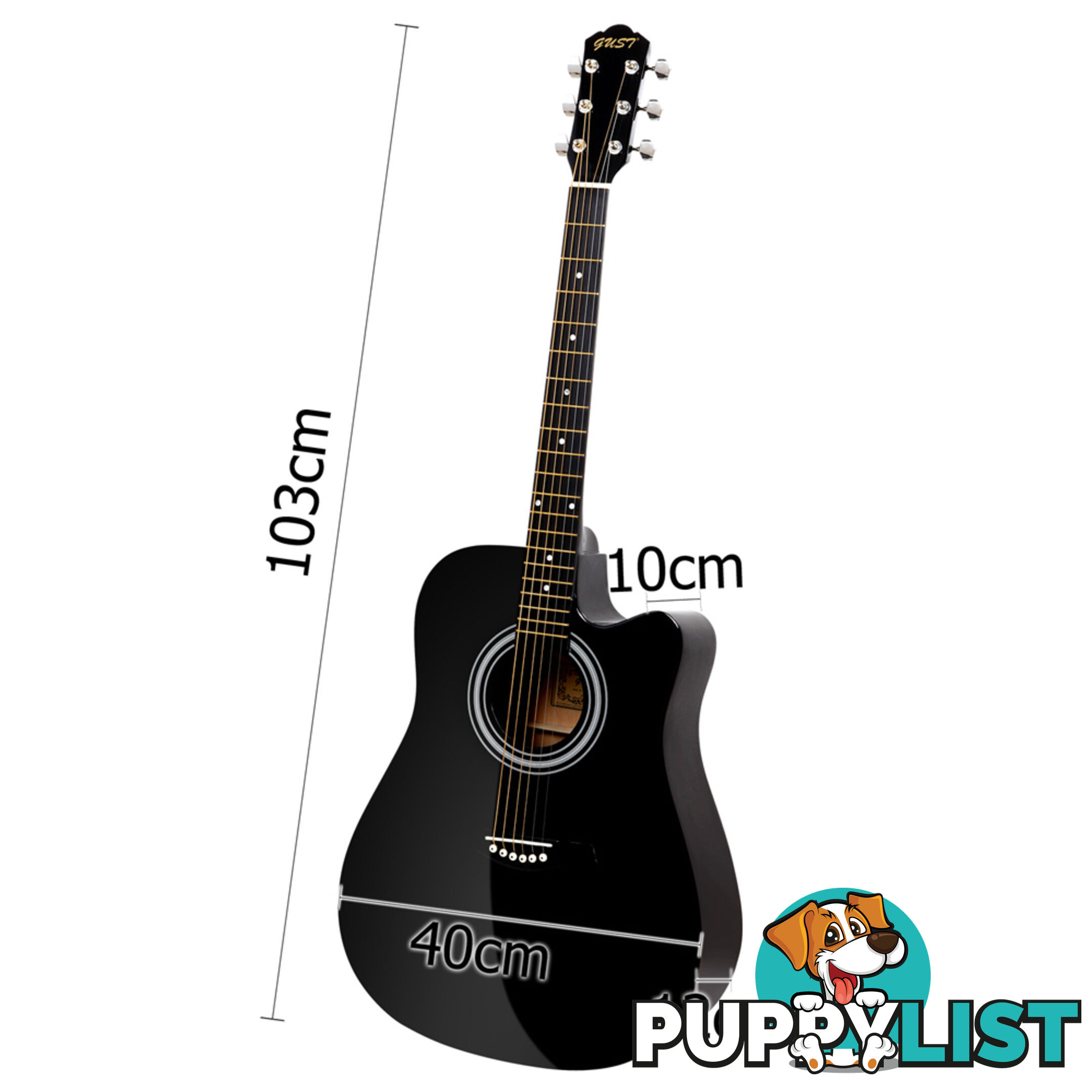 41" Steel-Stringed Acoustic Guitar Black