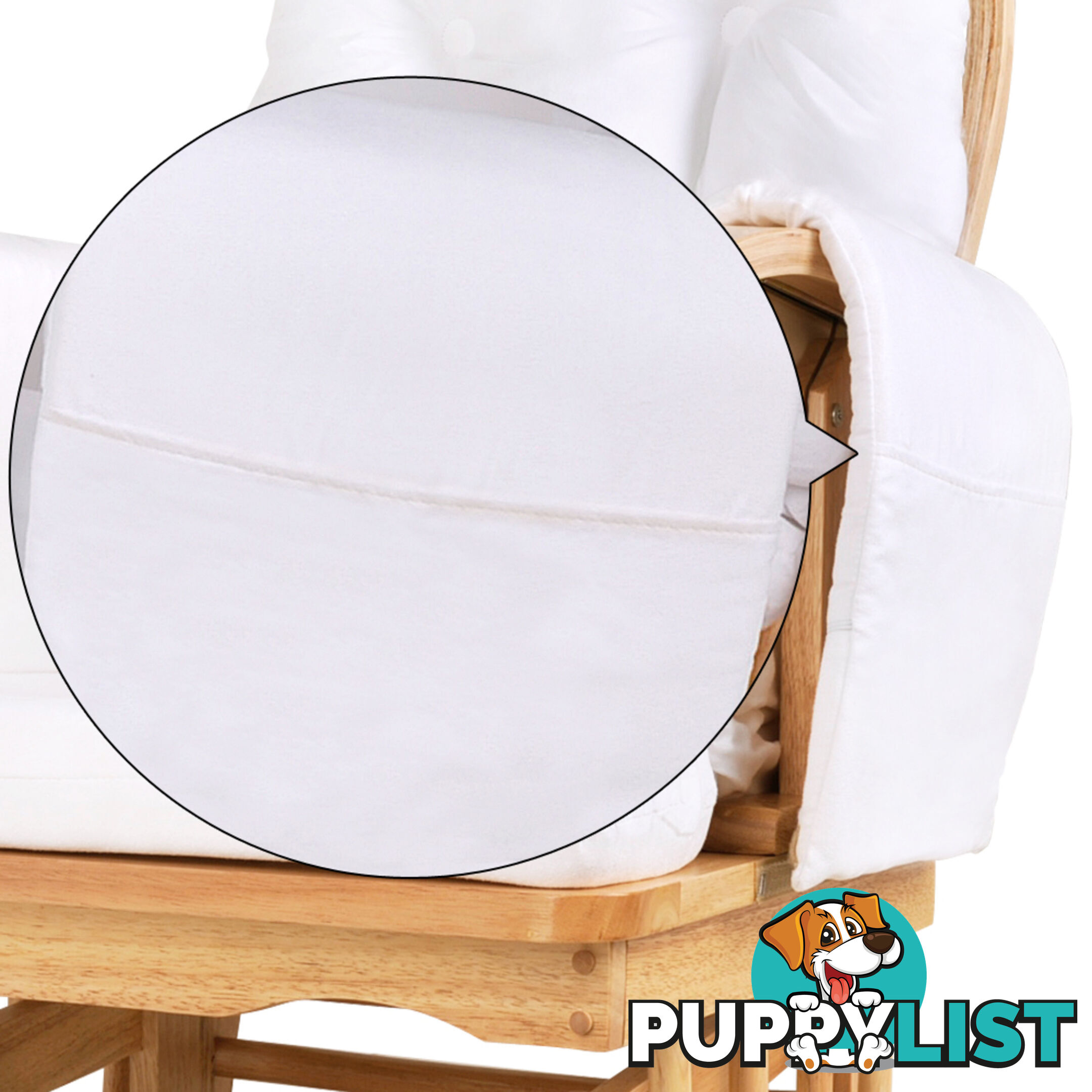 Baby Breast Feeding Sliding Glider Chair w/ Ottoman Natural Wood