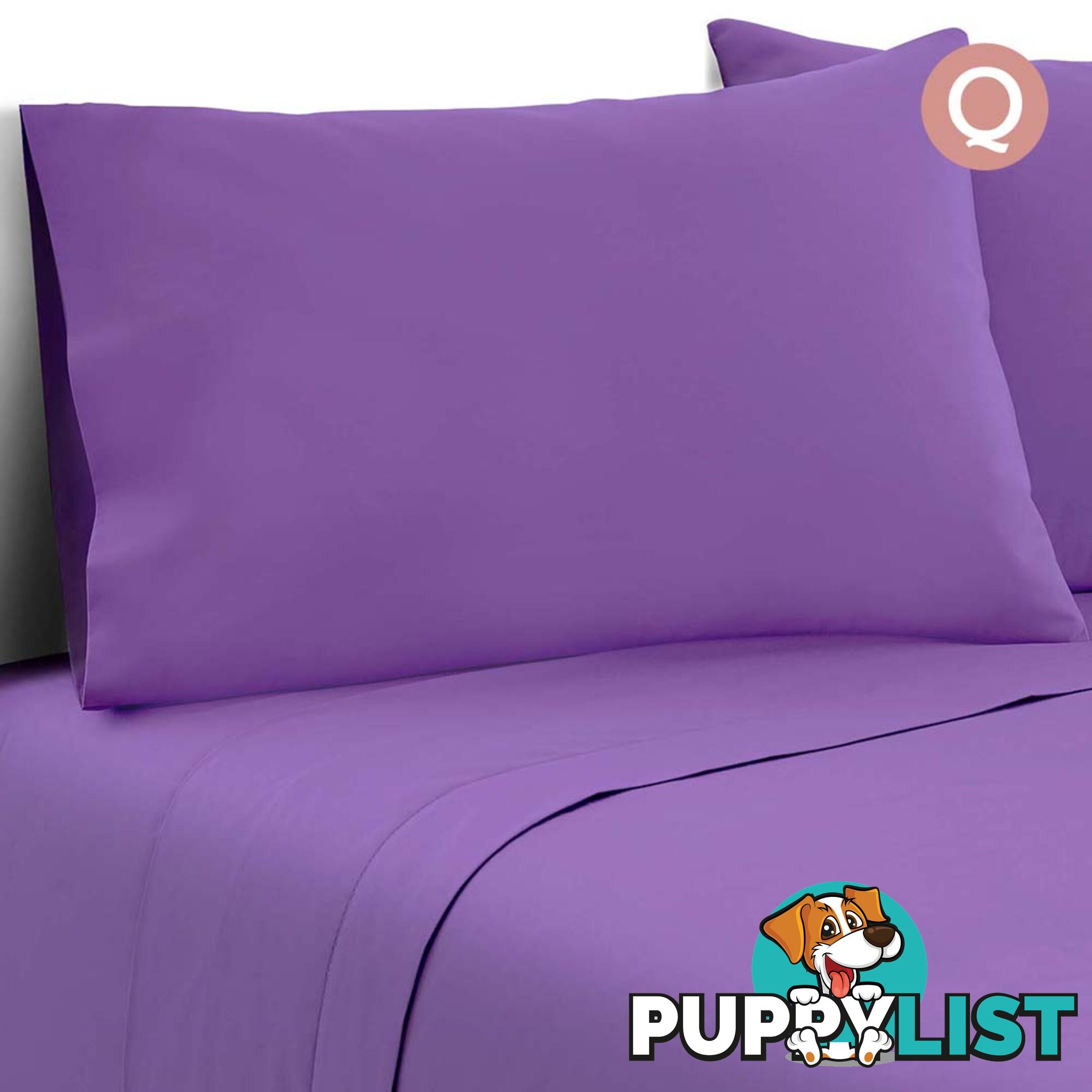 4 Piece Microfibre Sheet Set Queen _ Purple