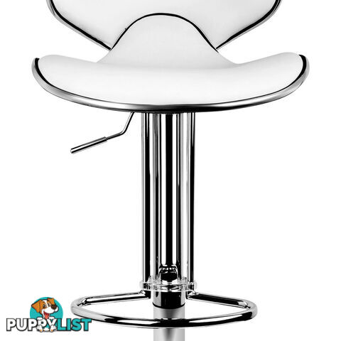 Set of 2 PU Leather Kitchen Bar Stool White