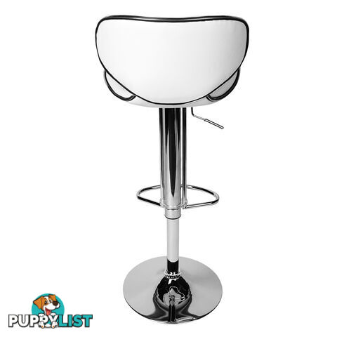 Set of 2 PU Leather Kitchen Bar Stool White