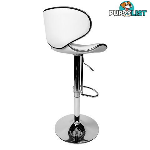 Set of 2 PU Leather Kitchen Bar Stool White