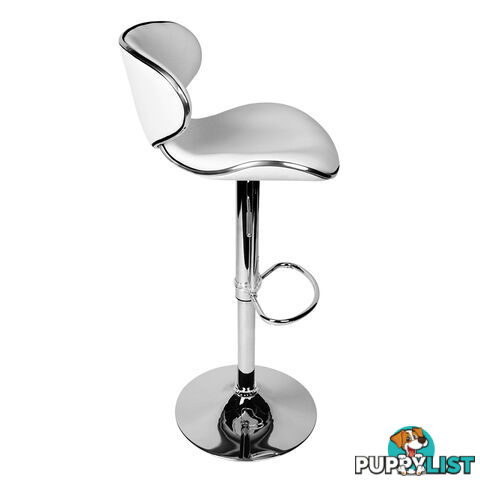 Set of 2 PU Leather Kitchen Bar Stool White