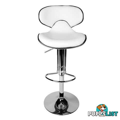 Set of 2 PU Leather Kitchen Bar Stool White