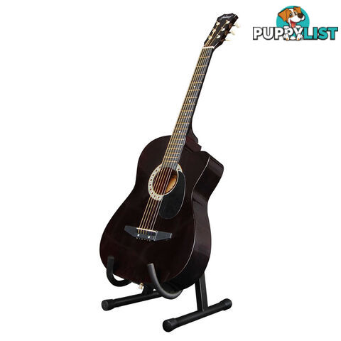 Acoustic Cutaway Guitar Black w/ Steel String Stand Strap