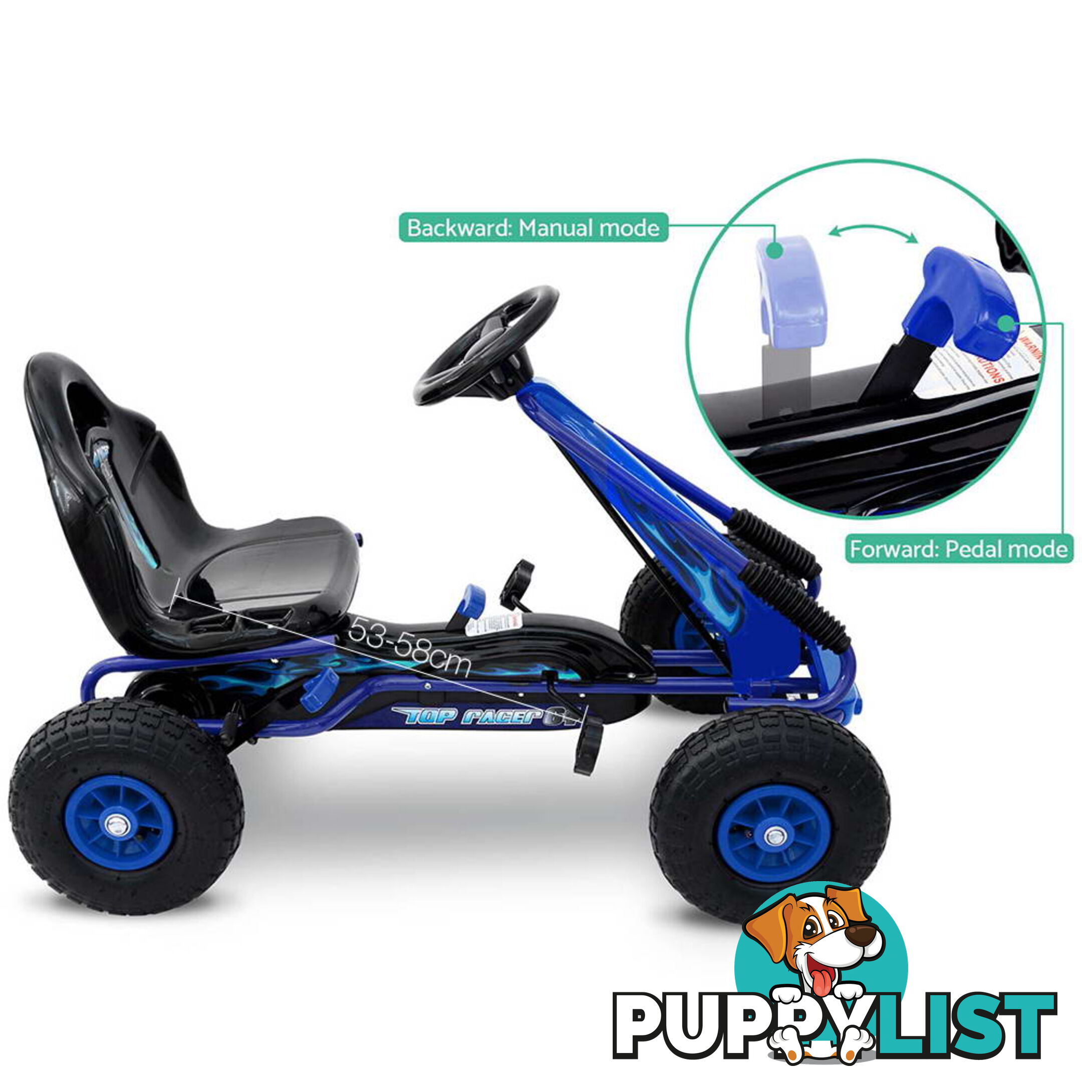 Kids Pedal Go Kart - Blue