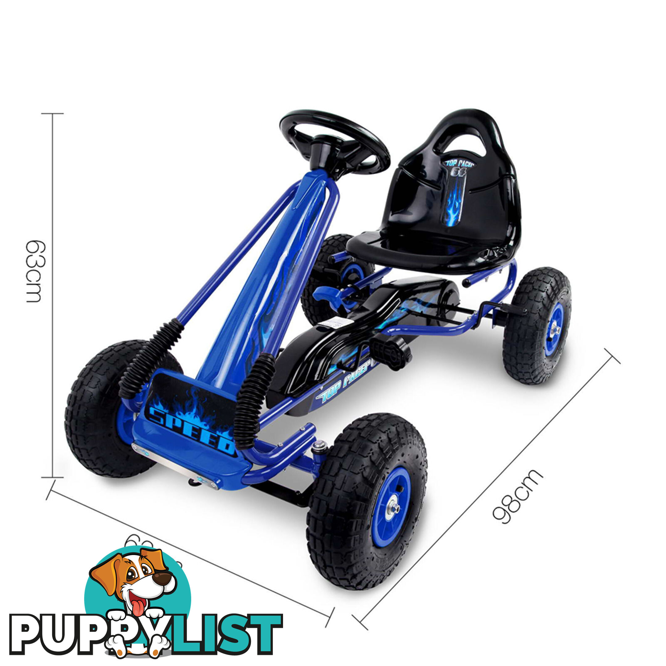 Kids Pedal Go Kart - Blue