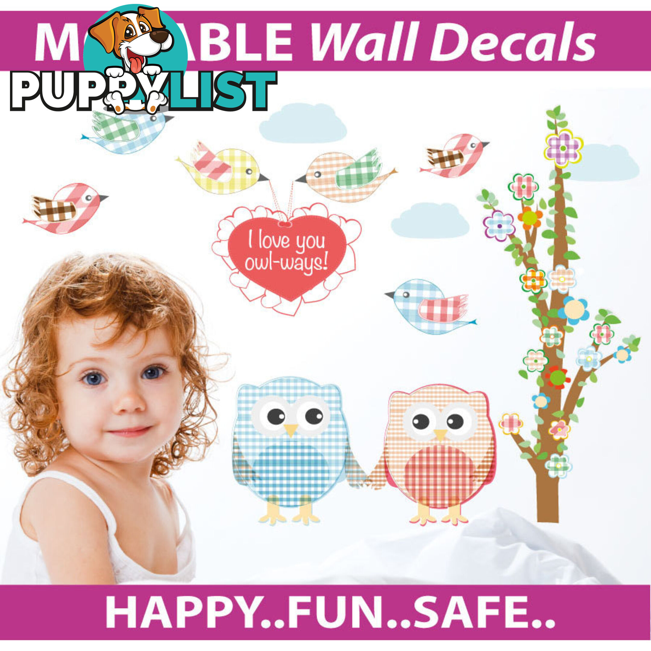 Love Owl-ways Tree Wall Stickers - Totally Movable