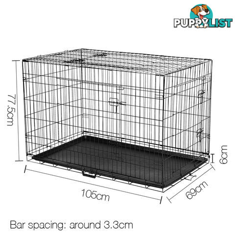 Metal Collapsible Dog Cage 42IN