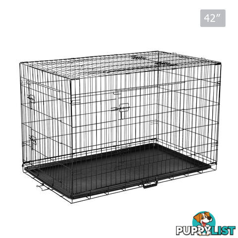 Metal Collapsible Dog Cage 42IN