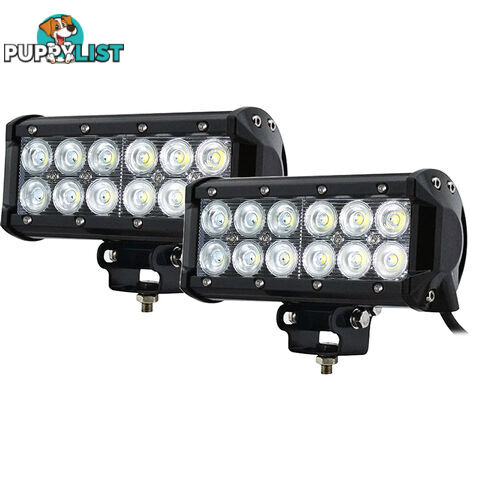 2x 7inch 60w Cree LED Light Bar Flood Beam Offroad Work SUV 4WD Lamp