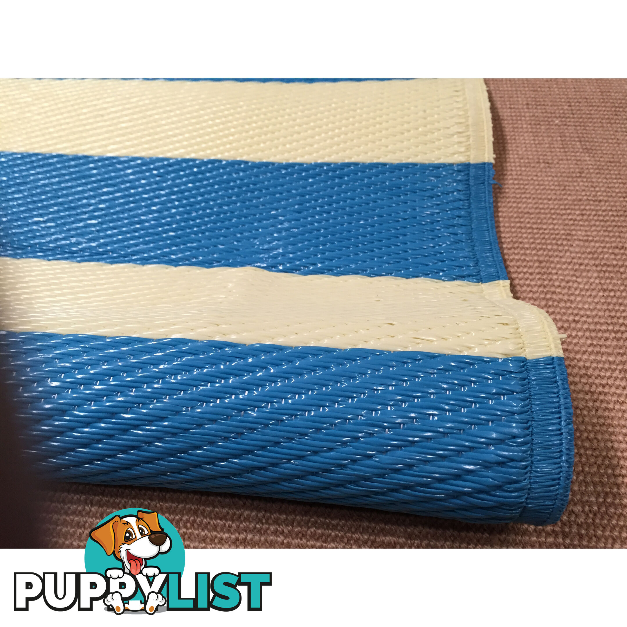 STRIPES Rug Blue & Cream 150x240cm