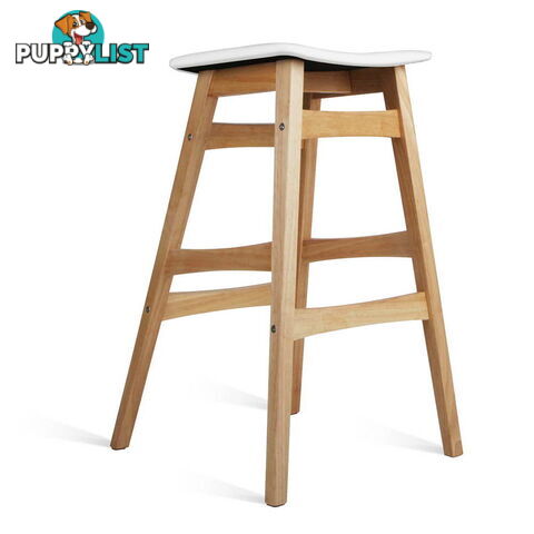 Sert of 2 Rubberwood Bar Stools - White