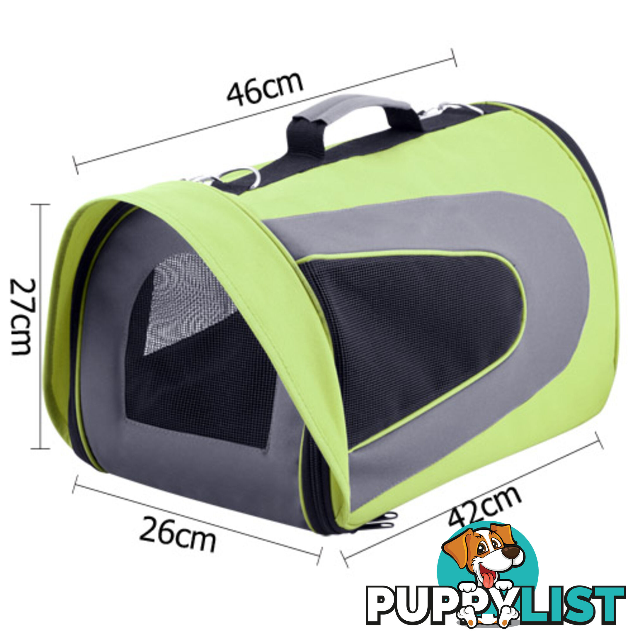 Pet Dog Cat Carrier Travel Bag Large Lime Green