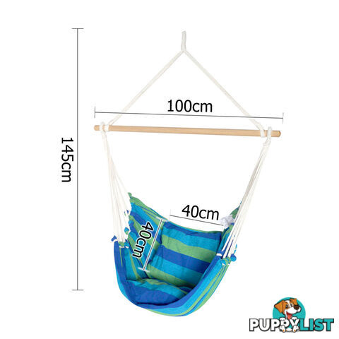 Hammock Swing Chair w/ Cushion Blue Green