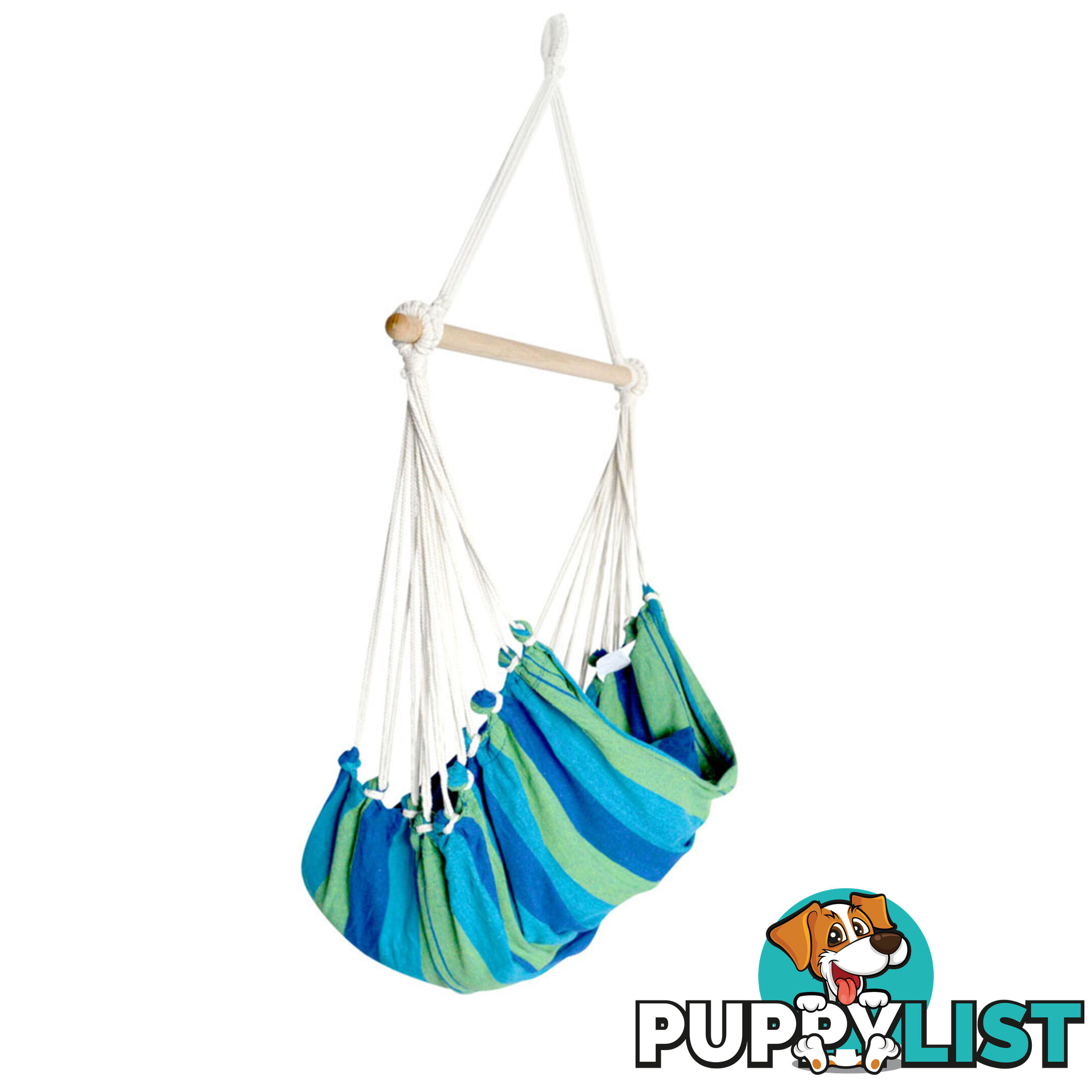 Hammock Swing Chair w/ Cushion Blue Green