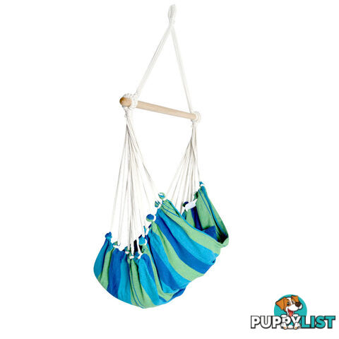 Hammock Swing Chair w/ Cushion Blue Green