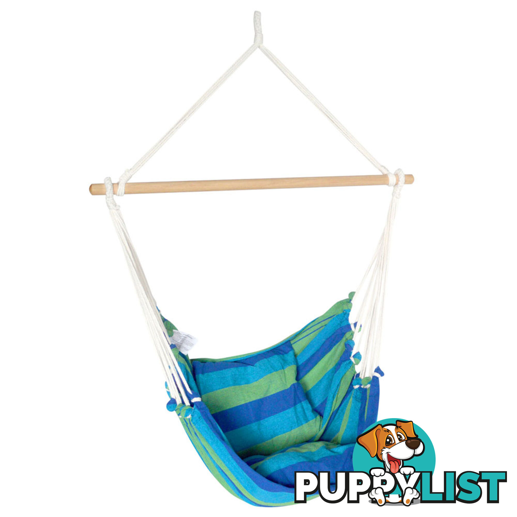 Hammock Swing Chair w/ Cushion Blue Green