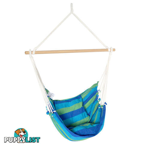 Hammock Swing Chair w/ Cushion Blue Green