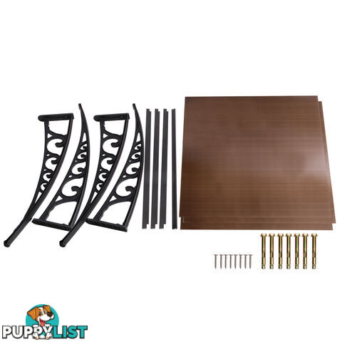 DIY Window Door Awning Cover Brown 100 x 300cm