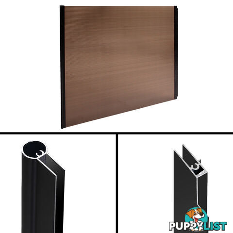 DIY Window Door Awning Cover Brown 100 x 300cm