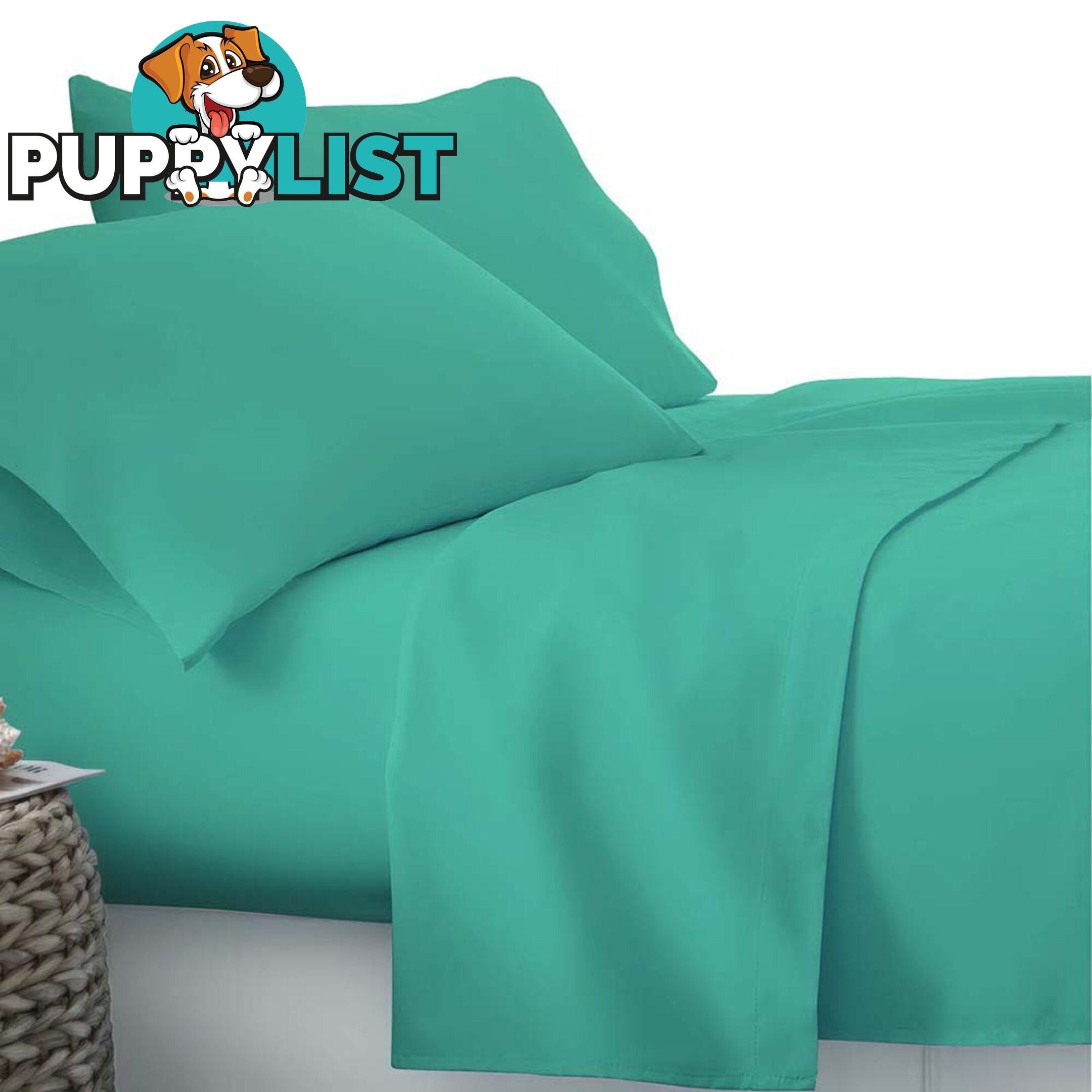 3 Piece Microfibre Sheet Set King Single_ Aqua