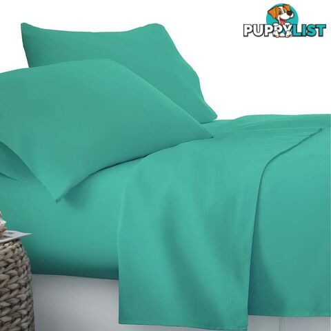 3 Piece Microfibre Sheet Set King Single_ Aqua